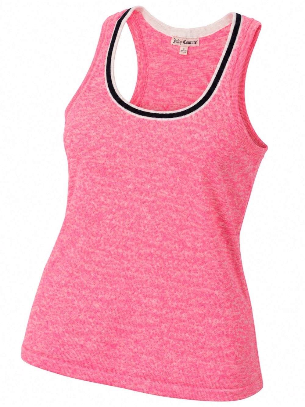 Juicy Couture Heathered Neon Pink Scoop Neck Tank with Contrast Trim